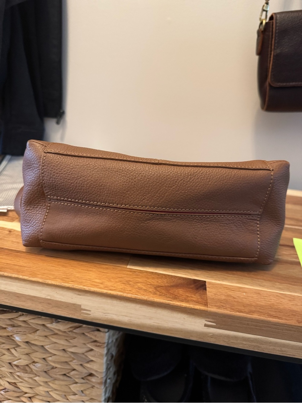 Hammitt Tan Pebbled Leather Shoulder Bag with Silver Studs - Picture 5 of 5